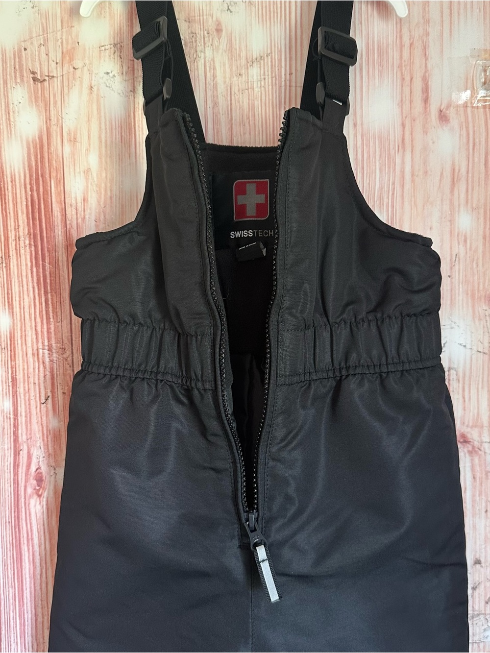 Swiss Tech Black Toddler Unisex Zip Front Snow Bib Pants Size 3T - Picture 6 of 12